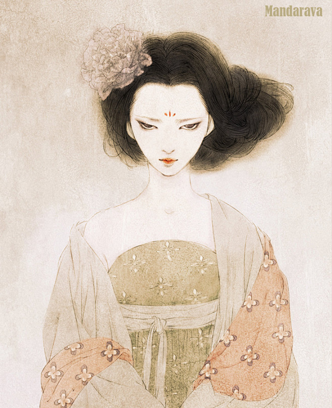 Mandarava#插画# #中国风# ...