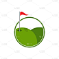 高尔夫标志模板矢量插图