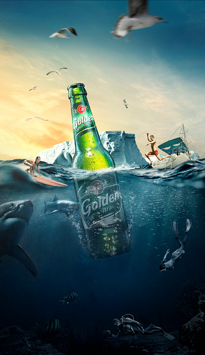 啤酒海波-海底