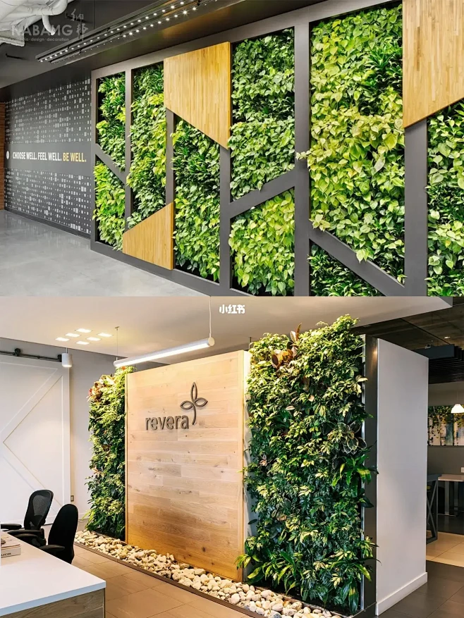 办公室环保绿植企业文化墙案例 | 生机盎...