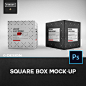 Square Box Mock-Up 方形盒子模拟效果 mockup 智能贴图-淘宝网