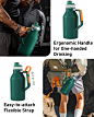 Amazon.com: TOURIT 64oz Insulated Water Bottle Stainless Steel, Half Gallon Large Water Jug with 2-in-1 Handle, Double Wall Vacuum Metal Keep Cold & Hot, Wide Mouth Sport Water Flask For Gym, Travel, Black : Sports & Outdoors