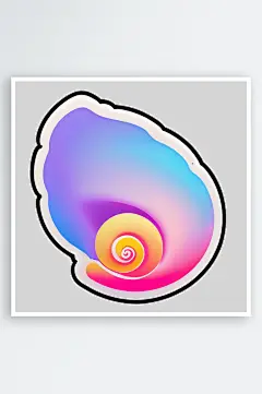 海螺贴图插画的浪漫与幸福-众图网
