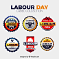 Collection of decorative labels for worker's day