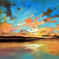 画家 Naismith-oil painting 的油画作品，绚烂的天空，太美了！场景大气磅礴，非常吸引眼球。