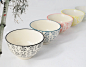 雨奶奶 日式陶瓷碗五件套饭碗 五色碗套装 情侣碗 陶瓷器餐具促销