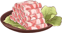 中国水墨风格插画羊肉卷