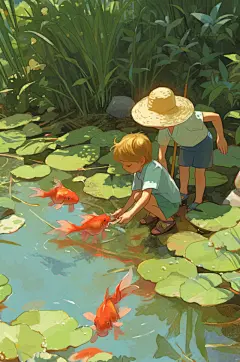 AI数字艺术二十四节气小暑大暑夏季插画