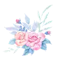 手绘水彩牡丹花花卉元素