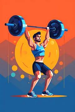 运动体育健美扁平风插画