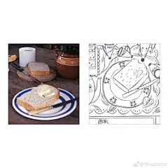 【大场景2线稿——小静物怎么画】
分享这个我最喜欢用的方法，找照片素材!!!然后组合在一起，就是一个新的大场景啦（希望颜色不要上残）#插画##手绘##插画分享# ​​​ ​​​​