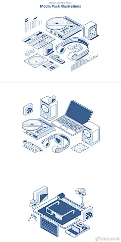 创意2.5D数码IT科技产品穿戴电子设备AI立体UI插画设计素材