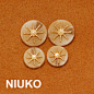 NIUKO 高档树脂大衣装饰纽扣子时尚金色星光琥珀色钮扣服装辅料扣-淘宝网