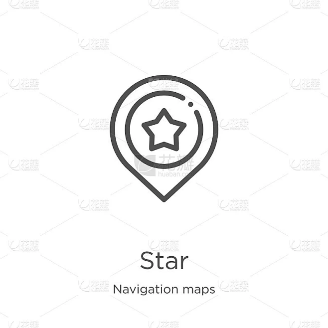 star icon vector from navigation maps collection. 素材-花瓣网