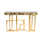 Metropolis Console Exclusive Furniture : Metropolis is a modern design console with of classy gold lines.