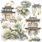 【限时免费领】一组古风造景手账素材贴纸~_1_乌龙白桃果冻_来自小红书网页版