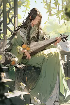AI数字艺术古风女生插画-众图网