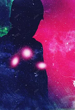 紫色人物剪影海报 设计图片 免费下载 页面网页 平面电商 创意素材