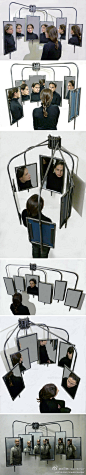 [12/30/2011-3]巴黎的设计师设计出了“移动镜子”：360度全方位镜子。你是不是有点自恋的倾向？爱美的你是不是用一面镜子从头照到脚？这个顽皮的镜子, 马上帮你进入到自恋游戏。全套设备由5个可调节的镜子组成。让你全方位审视自己~ 作者 rafael gomez 来源 DesignBoom 欢迎关注 <a class="text-meta meta-mention" href="/creatorseeker/">@创寻者CreatorSeeker&