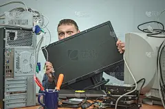 电脑修理工。它支持。计算机技术员工程师。支持服务中心理念。系统管理员。