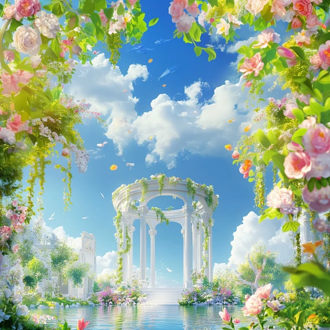 罗马柱花园-3-花瓣网