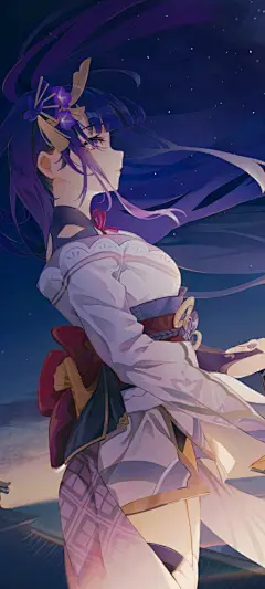 原神雷电将军 侧面图 手机壁纸