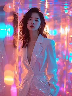 用AI合成的一组彩色折射灯写真，太美啦 - 小红书