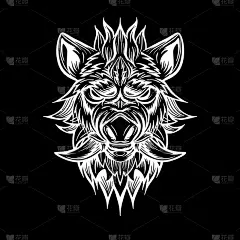 猪,2019,式样,公猪,动物头,华丽的,动物,绘制,花