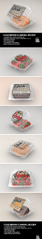 食品快餐包装展示效果图塑料盒零食餐厅纸盒装智能贴图PS样机素材