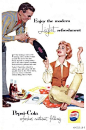 50年代别具韵味的百事可乐广告海报，充满了幸福的味道