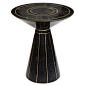 Marble and Brass Side Table: 