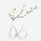 简约创意白色的陶瓷植物高清素材 创意 植物 白色 简约 陶瓷 免抠png 设计图片 免费下载