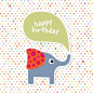 Elephant Birthday Card Vector Graphic