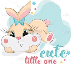 可爱的,小的,婴儿,兔子,生日,请柬,图像,壁纸,模板,爱