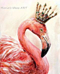 Flamingo art Pink Flamingo wall art  Bird print by MariasIdeasArt