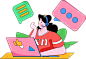 「小洋丁插画」彩条风格插画分享-古田路9号-品牌创意/版权保护平台