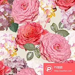 水彩手绘花卉婚礼背景素材EPS矢量  - PS饭团网psefan.com