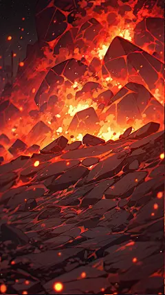 AI数字艺术火山插画-众图网