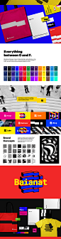 Baianat Brand Identity Design. : Baianat is a multidisciplinary company with a customer centric mentality that works in the creative technology field. While planning the identity, it was strategized to be bold, abstracted and colorful at the same time.
