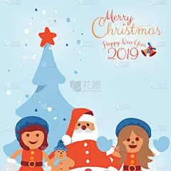圣诞老公,儿童,贺卡,可爱的,雪,壁纸,传统节日,问候,驯鹿