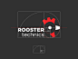 Rooster logo golden ratio technics bird gear rooster clever identity logotype logo
