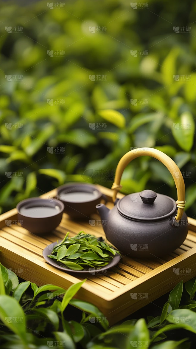 饮品系列室外茶具背景素材-花瓣网
