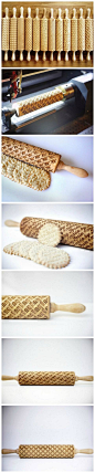 No estoy segura de que esto lo podamos hacer con la maquina, pero sería un éxito en las pastelerías o señoras tipo Lucy jajaj :D / / Laser-Engraved Rolling Pins