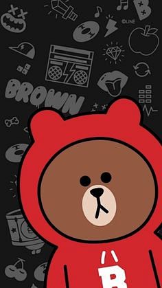 • line friends brown wallpaper / lock screen bar: naver blog