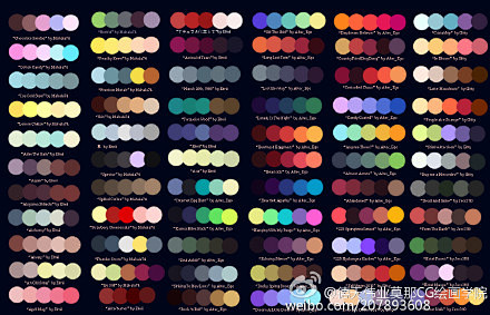 #莫那CG绘画学院# 收集了些调色盘，从...