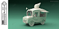 餐饮车|同人|3D建模|白模|冰淇淋|喇叭-3D模型网络班作品图片素材-名动漫