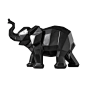 现代极简几何动物摆件北欧黑色犀牛大象装饰品客厅儿童样板房陈设-淘宝网