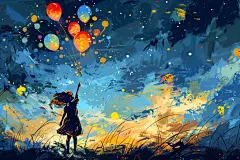 抬头六一儿童节小王子油画风插画