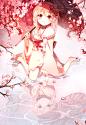 1girl :| absurdres bare_shoulders blush braid branch camisole cherry_blossoms closed_mouth collarbone commentary_request eyebrows_visible_through_hair fingernails floral_print flower from_above hair_between_eyes hair_flower hair_ornament hair_over_shoulde