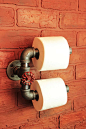 Industrial Pipe Double Roll Toilet Paper Holder